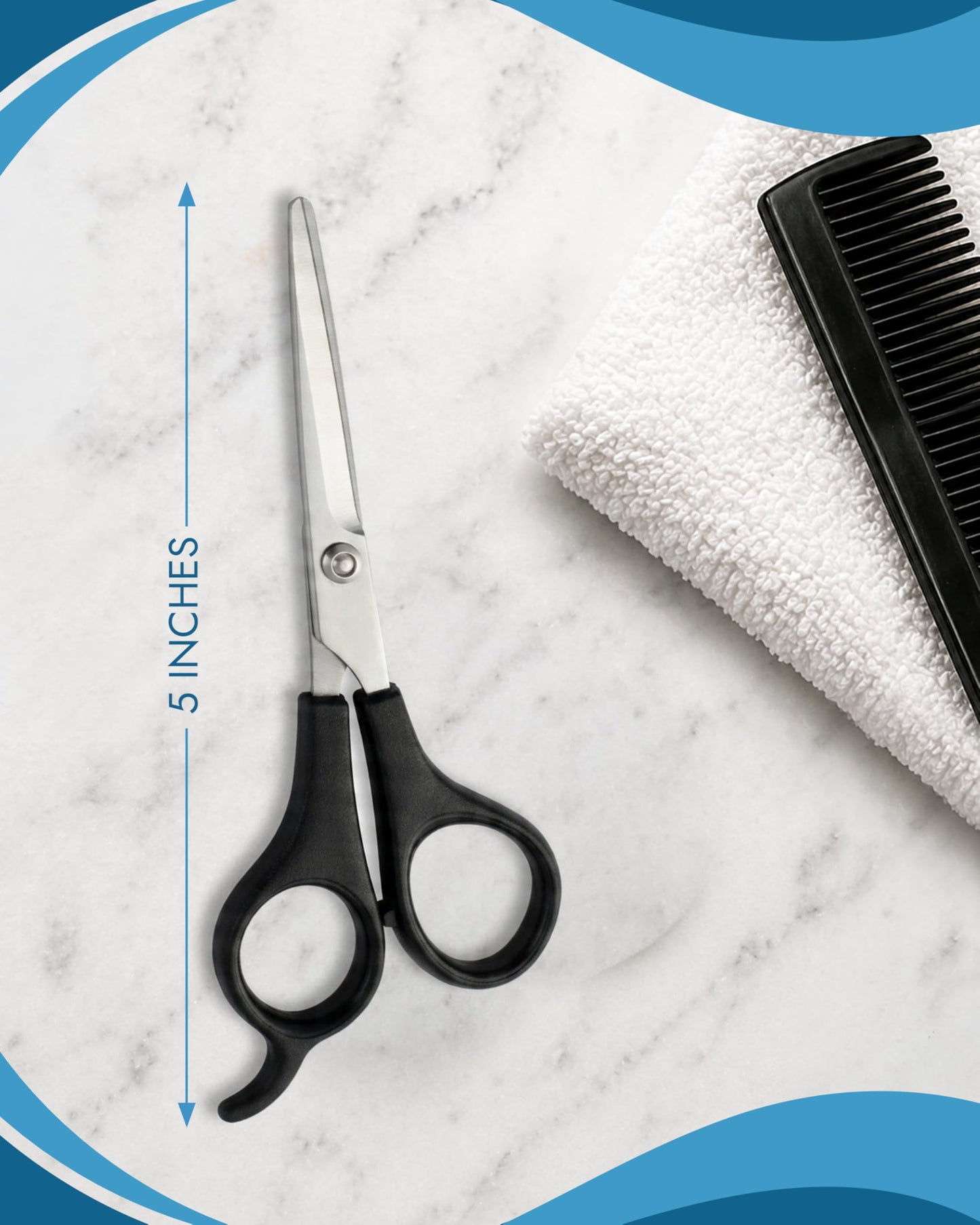 Denco 5" Styling Shears – Premium Stainless Steel Hair Cutting Scissors with Razor Sharp Edge Blades & Ergonomic Lightweight Handle for Precise Salon Haircuts, Trimming, Layering & Home Use
