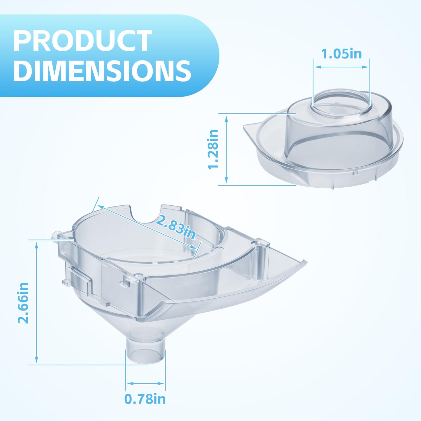 Funnel & Cover Replacement, for Baby Brezza Formula Pro Advanced & Pro Advanced WiFi, 2 Pack