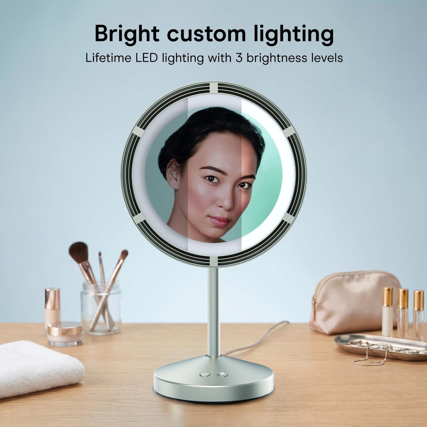 Conair LED Lighted Fan Makeup Mirror