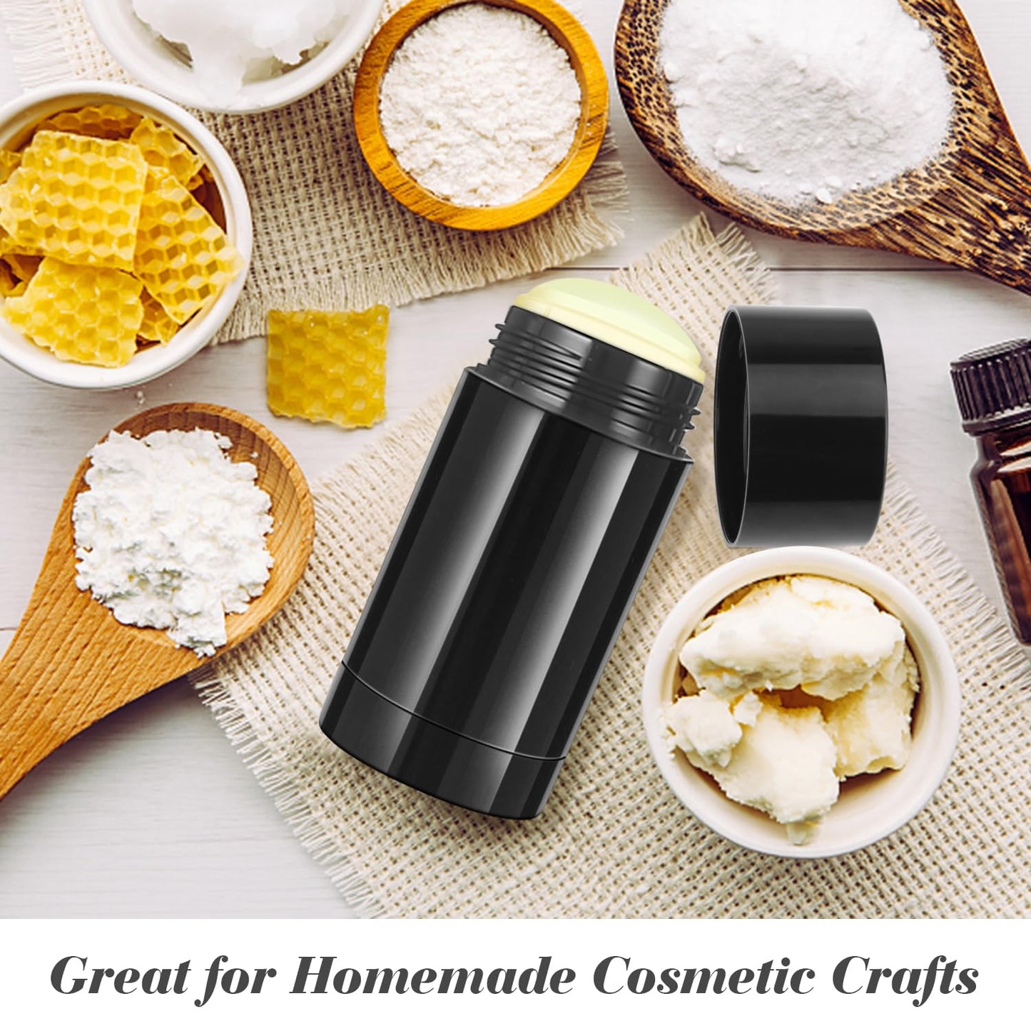 8 Pack 75ml/2.5oz Plastic Deodorant Containers Empty Twist Up Filling Stick Tube Bottom-Fill Deodorant Bottles for DIY Cosmetic Lotion Bar Sunscreen Lip Balm Crayon - Black