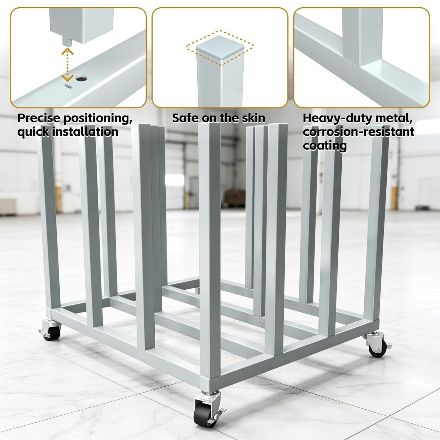 cernzard 16 Rolls Large Mobile Blueprint Storage Cart with 4 Lockable Wheels, Heavy-Duty Wrapping Paper Storage Cart for Vinyl Roll Wallpaper/Fabric/Butcher Paper Organization