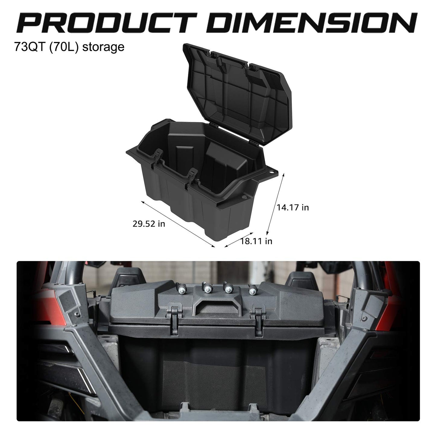 KIWI MASTER 73 QT Forward Cargo Box for 2020-2026 Polaris RZR Pro XP, Pro S, Turbo R/ 4 Accessories Storage Bin 2883751