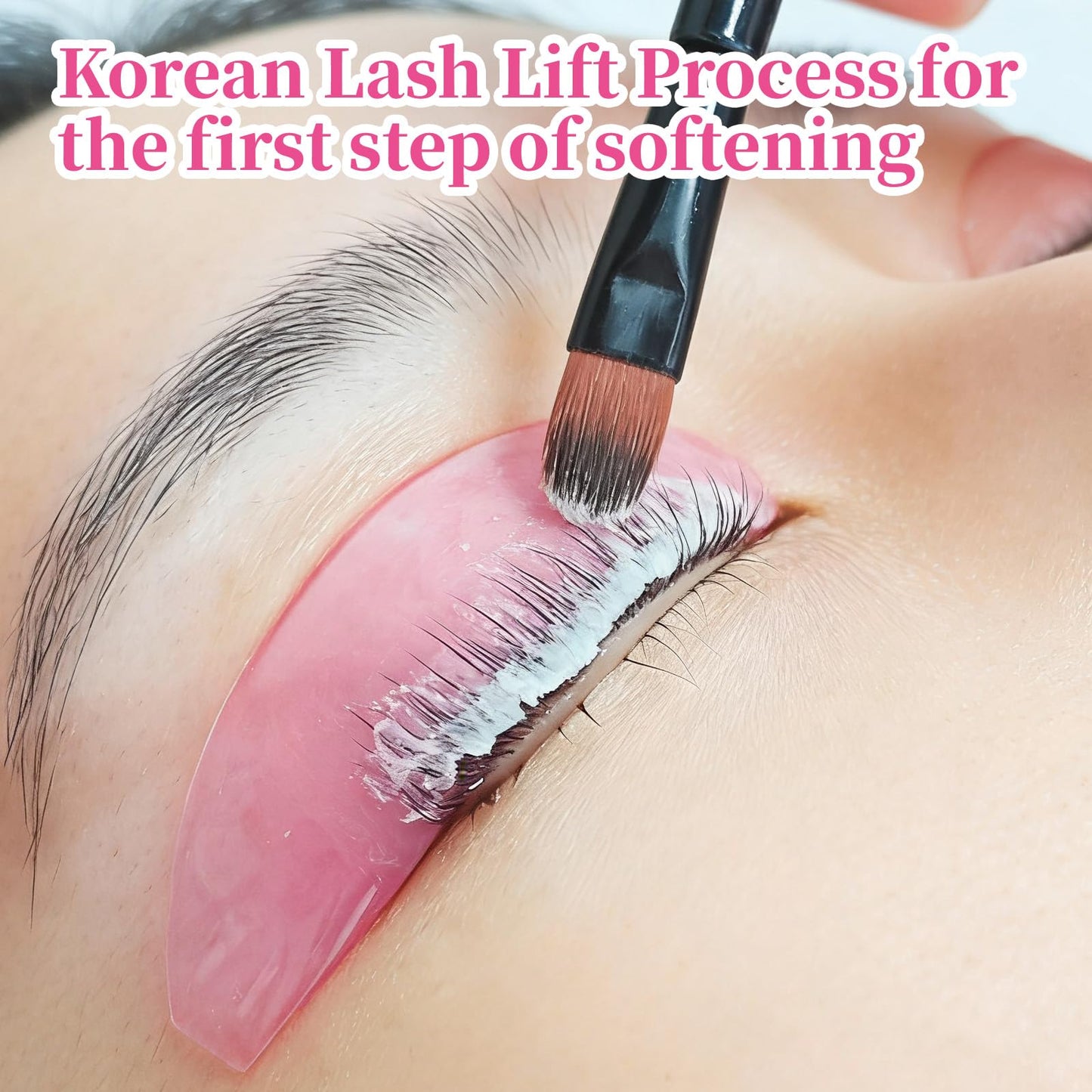 8Pcs Lash Lift Shields Flat, 1mm Thin Korean Lash Lift Pads for Eyelash Straightening and Lifting Super Sticky Glueless Reusable Silicone Lashes Rods for Eyelash Perm Lamination Salon Use(Rose)