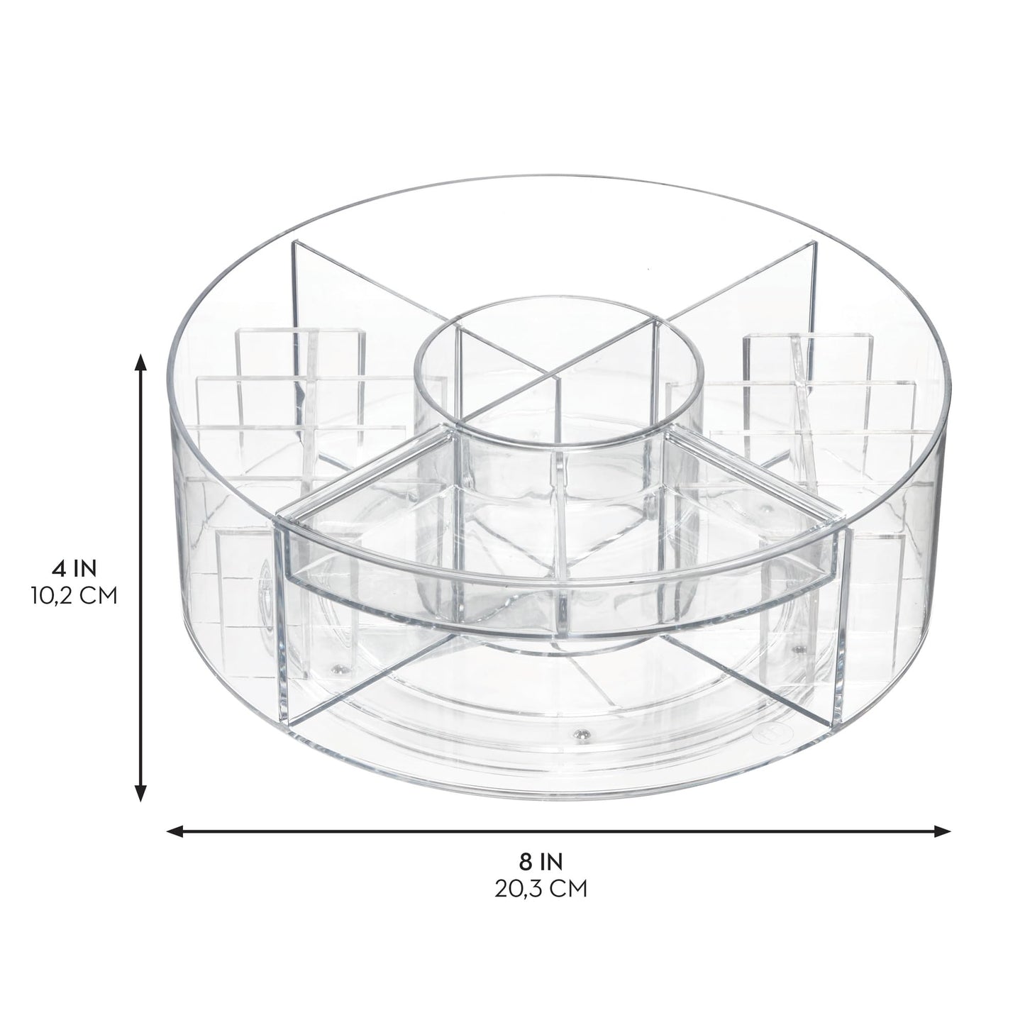 iDesign The Sarah Tanno Collection Lazy Susan Spinning Cosmetic Organizer, Clear 7.7" x 7.7"