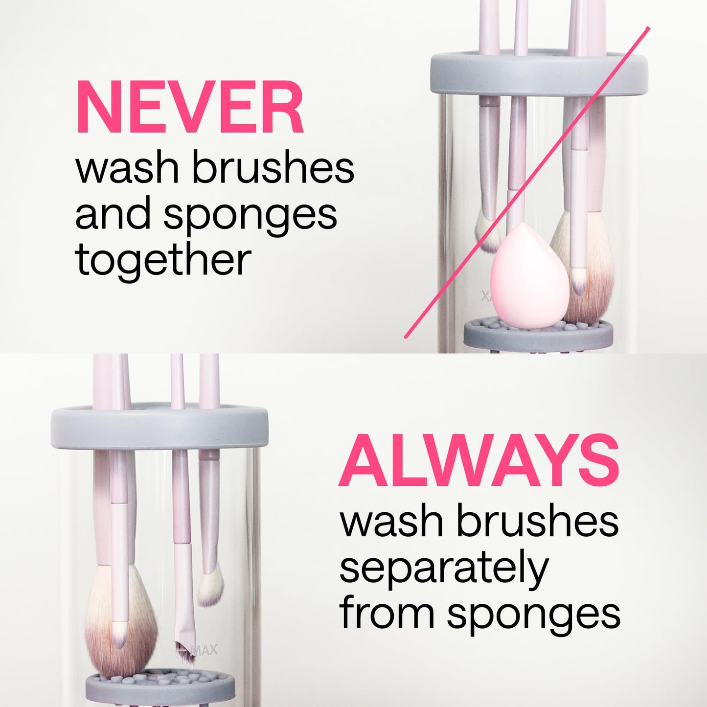 2-in-1 Electric Makeup Brush Cleaner Machine - Clean and Dry Makeup Brushes & Tools & Sponges Automatically - Makeup Brush Dryer & Makeup Brush Washer Combined