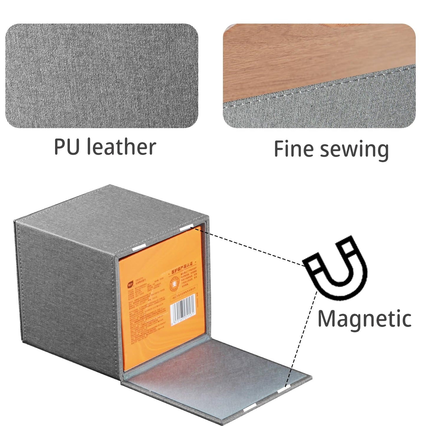 Leather Tissue Box Cover Square,Upgrade 99% Compatible Large Size,Modern Tissue Box Holder for Napkin Facial Paper,Dryer Sheet Dispenser Organizer for Bathroom Vanity Countertop,Night Stand