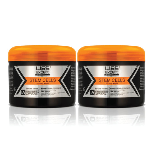 Liss Expert Professional Stem Cells Smoothing Treatment – Organic Keratin & Argan Oil – for Frizz-Free Repair & Shine – Professional Straightening(250 ml-Shoulder Length) x 2