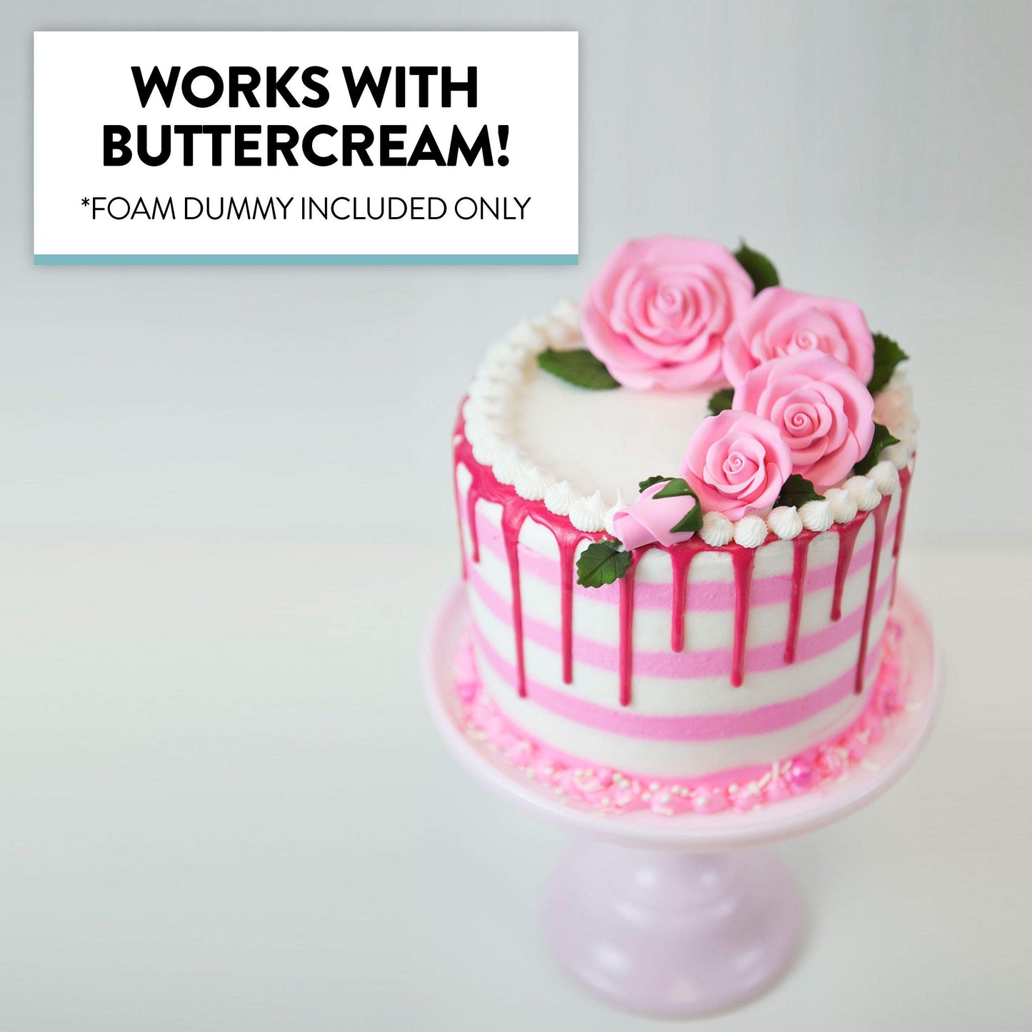 Global Sugar Art 8 x 6 Inch Cake Dummy – Styrofoam Fake Cake for Decorating, Display & Practice (Multiple Sizes Avail)