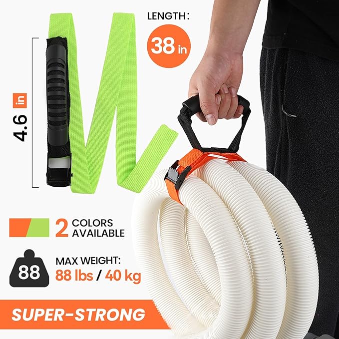 3 Pcs Heavy Duty Storage Straps with Handle Easy-Carry Wrap Cables Holder Easy Extension Cord Organizer Adjustable Lock Slider Buckles Storage Straps for Cables Ropes Hoses