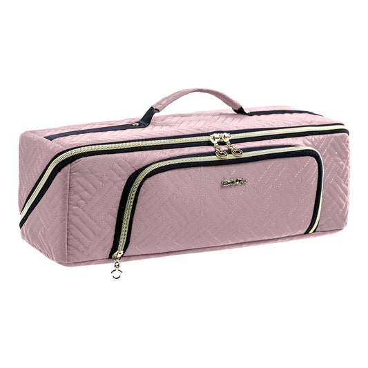 ELCUPA Large Hair Tools Travel Bag with Iron Mat - 2in1 Hair Tools Organizer for Hair Dryer Brush, Flat Irons, Straighteners, Curling Irons, Hair Bag, Makeup Bag, Cosmetic Bag for Travel Essentials