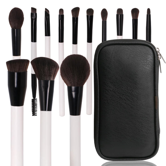 Makeup Brush Set 13 Pcs Professional & Beginner Friendly, Soft Synthetic Bristles for Face, Foundation, Powder, Eyeshadow & Blending, Easy to Clean Travel Set with Bag, Gift for Makeup Lovers