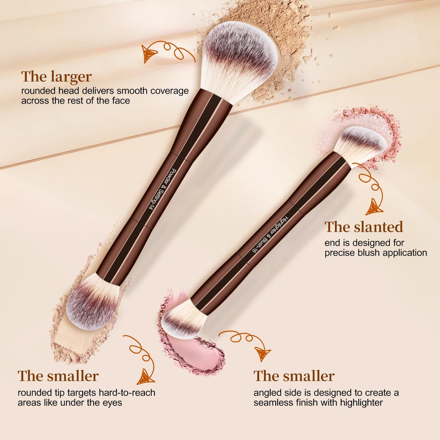 Professional Makeup Brush Set with Travel Case – 44Pcs Multi-Functional Face Makeup Tool Kit Includes Kabuki, Eyeshadow, Concealer, Blush, Bronzer, Foundation Brushes, Powder Puff & Makeup Sponge