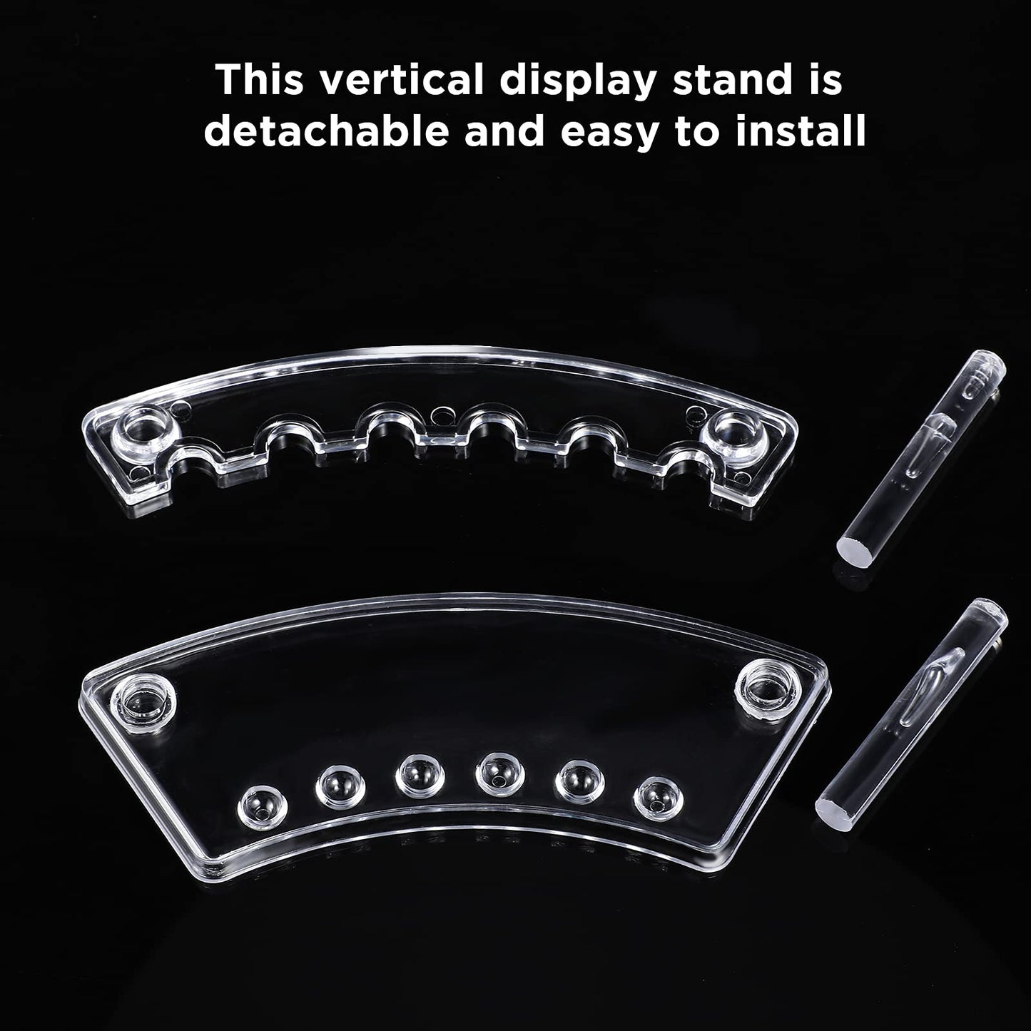 Chinco 6 Pieces Plastic Pen Holder Clear Display Stand 6-slots Display Stand Eyebrow Pen Makeup Brush Rack Organizer for Back to School Office Home Supplies, Vertical