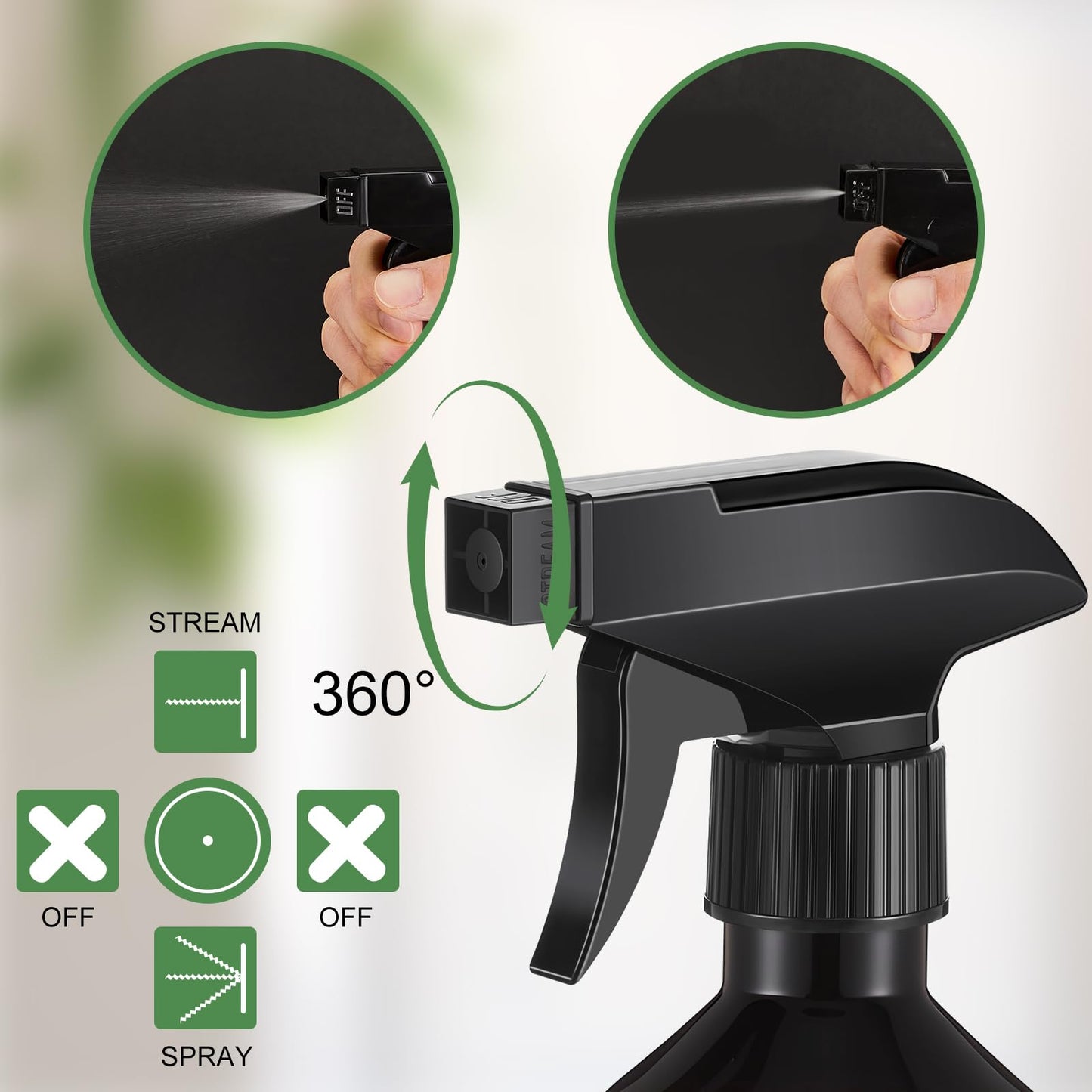 LOYIM 9 Pack 10oz/300ml Plastic Spray Bottle Bulk for Plant Small Spray Bottle Fine Mist Water Sprayer Upgraded Adjustable Nozzle Refillable Empty Containers for Cleaning, Hair, Cooking(Amber)
