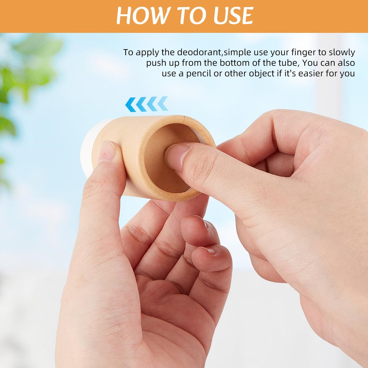 NICENEEDED 5 Pcs 2.1 oz Paperboard Cardboard Deodorant Containers, Empty Kraft Paperboard Tubes Push-Up Style Tubes, Lip Balm Containers Compostable Round Body Lotion Sticks Tube
