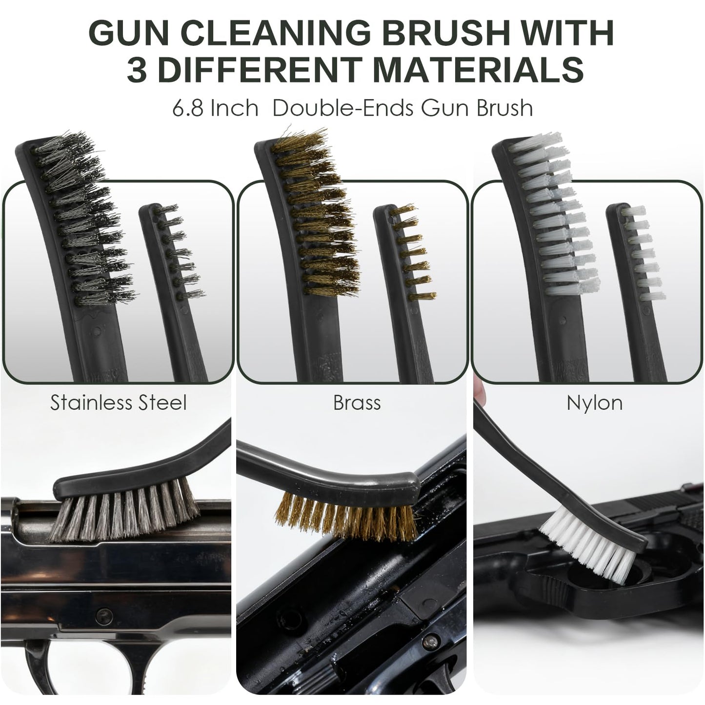 23 Pieces Universal Gun Cleaning Kit for Handguns and Rifles, Gun Cleaning Supplies Includes 9mm/5.56mm/12Ga Gun Cleaning Snake, Gun Cleaning Mat with Brushes, Picks, Swabs, Patches, Empty Oil Bottle
