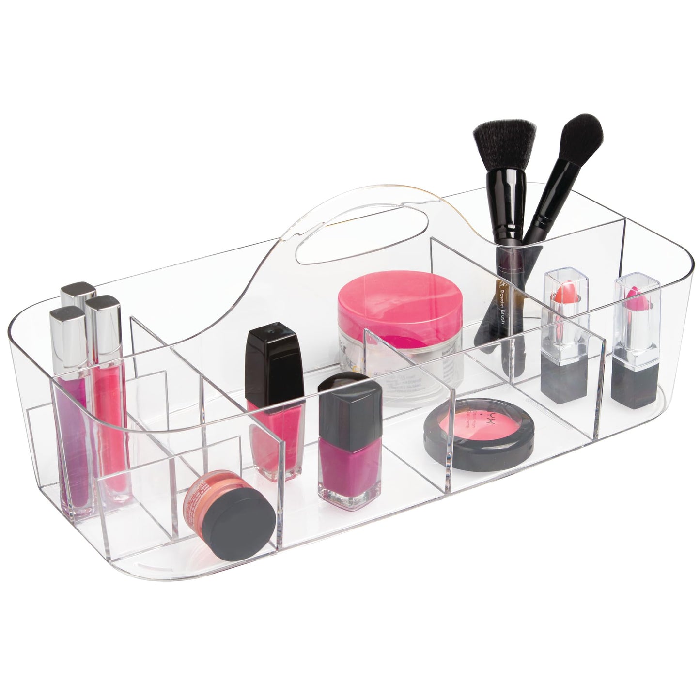 iDesign Recycled Plastic Cosmetic Organizer Tote, The Clarity Collection – 14.5” x 7” x 5.75”, Clear Bin