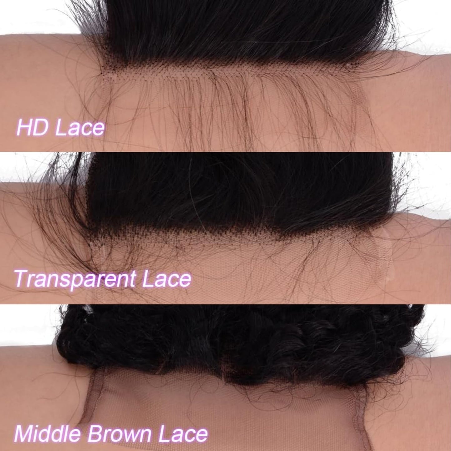14 Inch Body Wave 2x6 HD Closure Human Hair Transparent 2x6 Lace Closure Hair Extensions for Women 100% Virgin Remy Hair Frontal HD Lace Pre Plucked With Natural Black