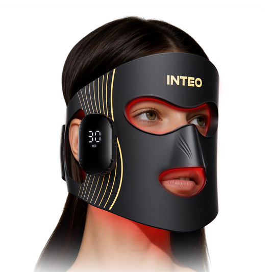 Red Light Therapy for Face 4 Modes, Breathable Red Light Therapy Mask with 4 Color Light Modes, 850NM Infrared LED Face Mask Light Therapy with Timer, Portable Led Mask for Home & Travel
