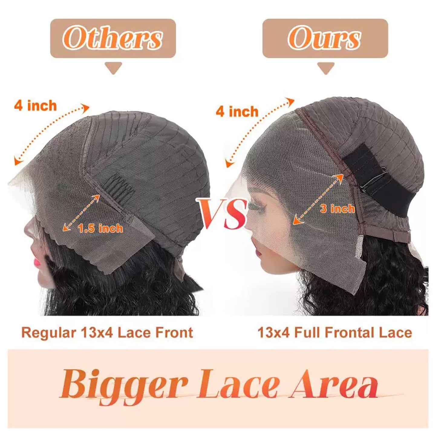 XIROM UN 14 Inch Short Bob Wigs 13x4 Deep Wave Bob Wig 180% Density Deep Curly Wavy Glueless Transparent Lace Frontal Wig