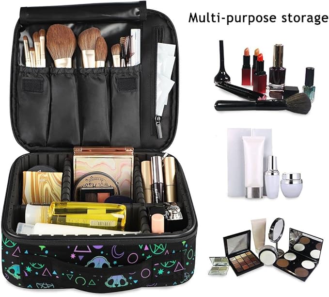 MNSRUU Women Makeup Bag Magic Skulls Makeup Bag Organizer Travel Cosmetic Bag for Teenage Girl Clear Make Up Bags with Zipper