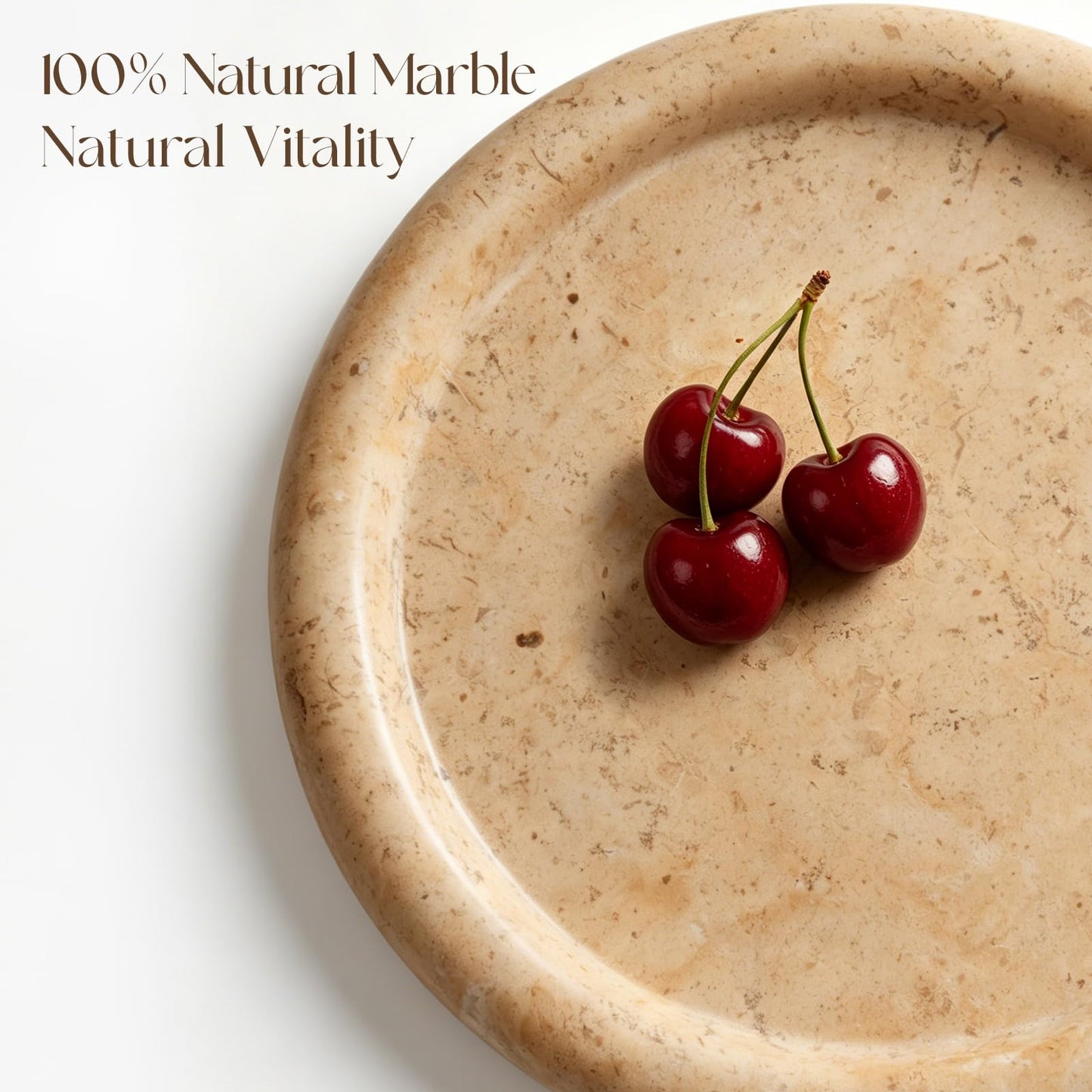 SAMAH Natural Marble Tray, Art Fruit Bowl for Kitchen Counter, Living Room, Vanity, Coffee Table Decor, Mushroom Jewelry Tray for Trinkets, Perfume, Keys, Housewarming Gifts New Home (Yellow)