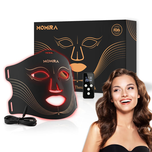 MOMIRA LED Face Mask,Red Light Therapy for Face with 276 LEDs,Light Therapy Face Mask Featuring Red,Blue,Amber & 850nm Near Infrared Light,Rechargeable Facial Light Therapy Device with 10-Min Timer