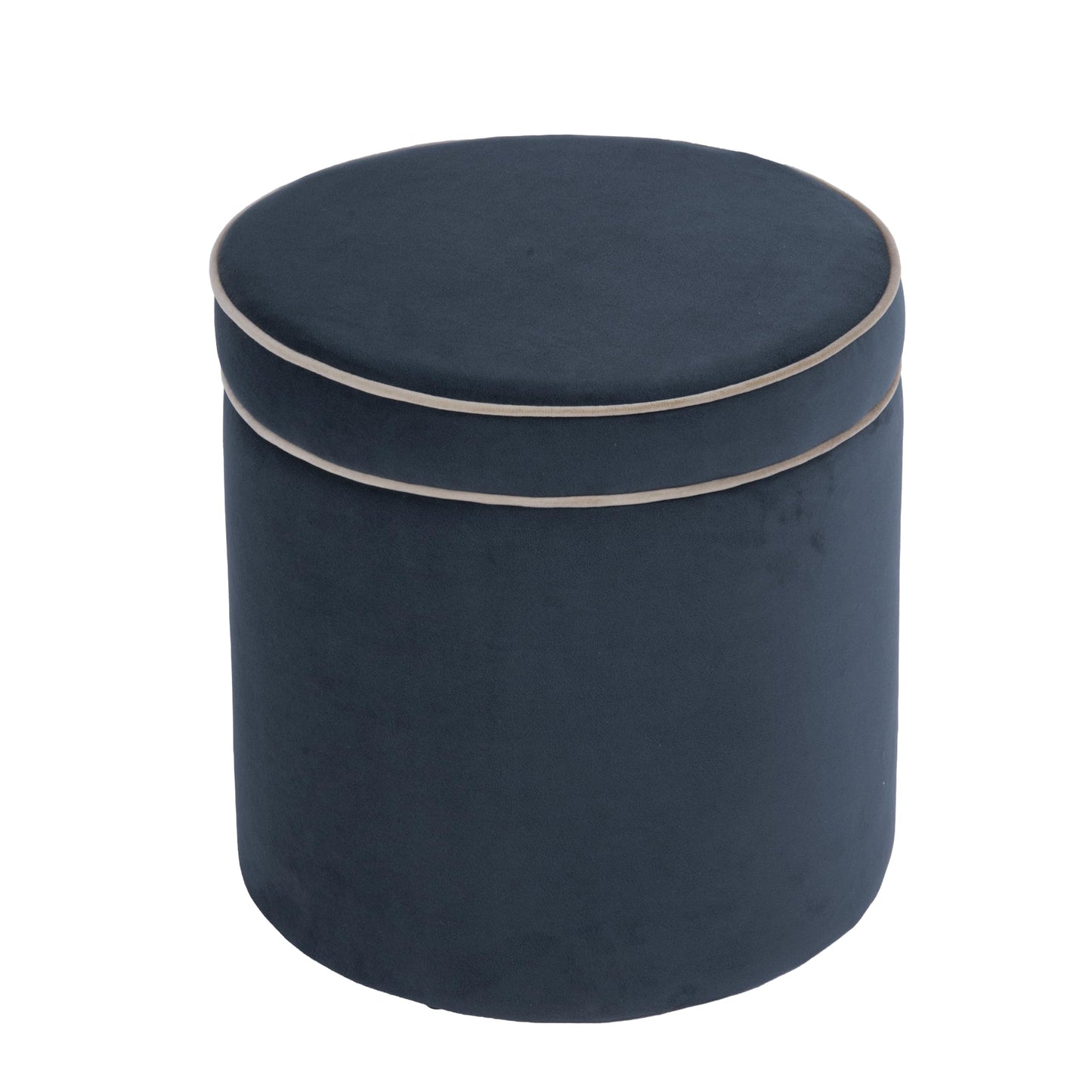 Spatial Order 18" Velvet Storage Ottoman with Lift-Off Lid - Blue Velvet