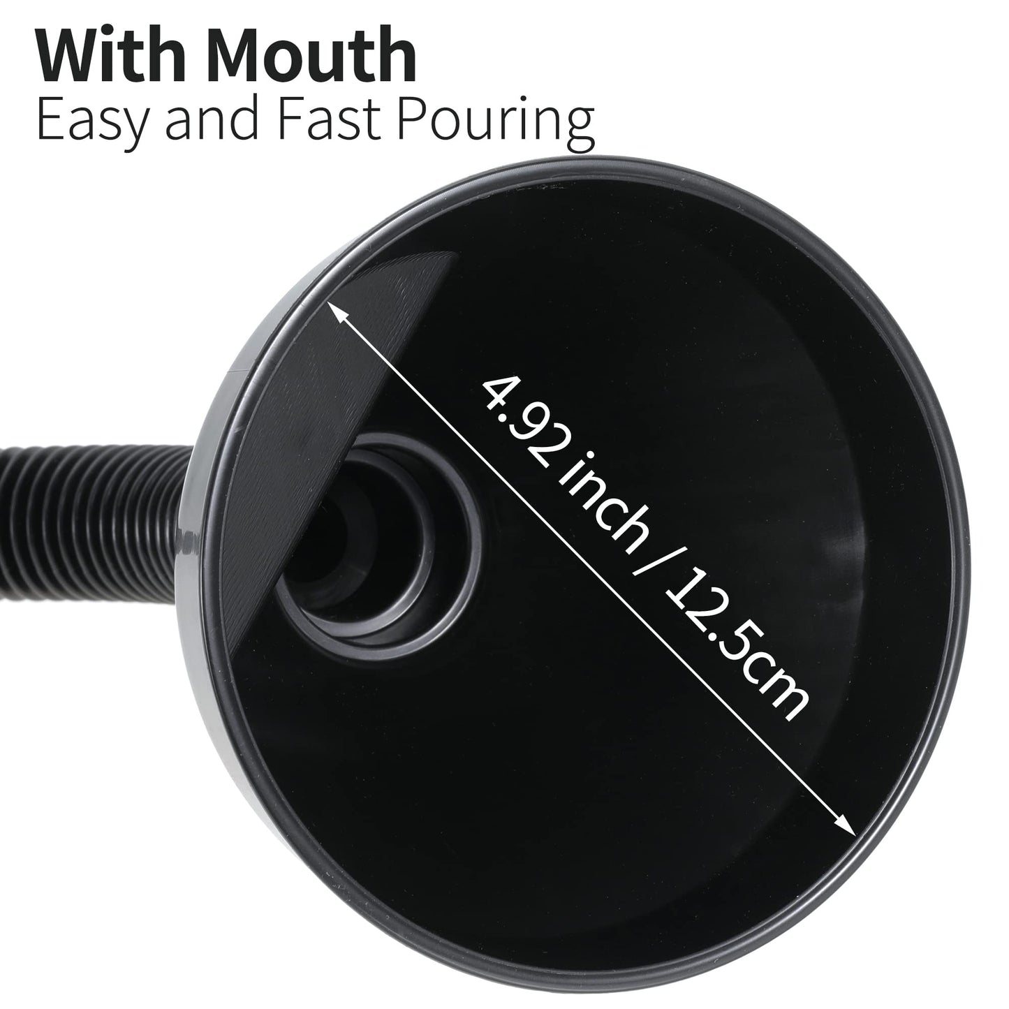 Wide Mouth Oil Funnel with Flexible Extension Nozzle Hose with Handle Mesh Screen Filter for Cars Motorcycles Engine Oil Kerosene Gasoline Gas Fuel Diesel Water Fluid Coolant Liquid