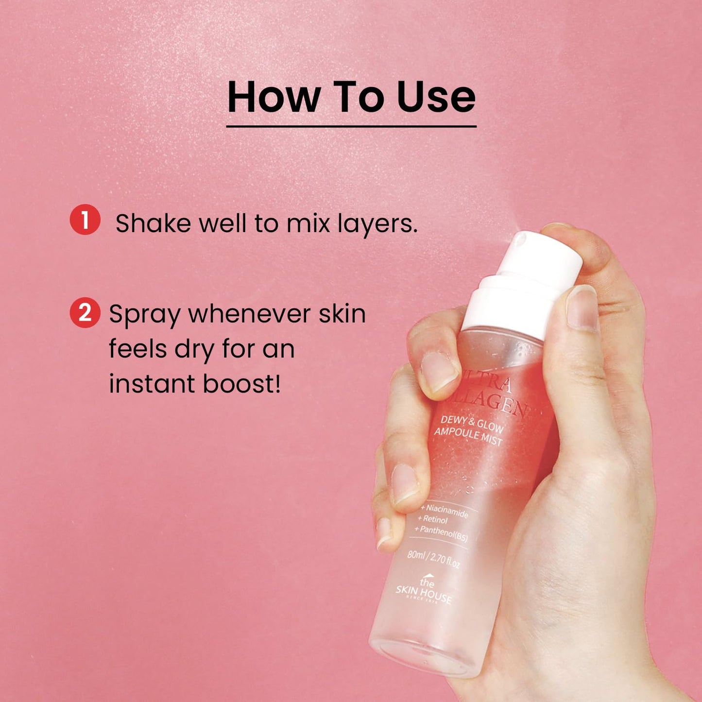 The Skin House ULTRA COLLAGEN Glow Skin Duo Pack, Hydrating Ampoule Mist & Steam Cream Set, Retinol, Deep Moisture Collagen & Niacinamide, Gift for Dry Skin, K-Beauty Moisturizing Glow Kit