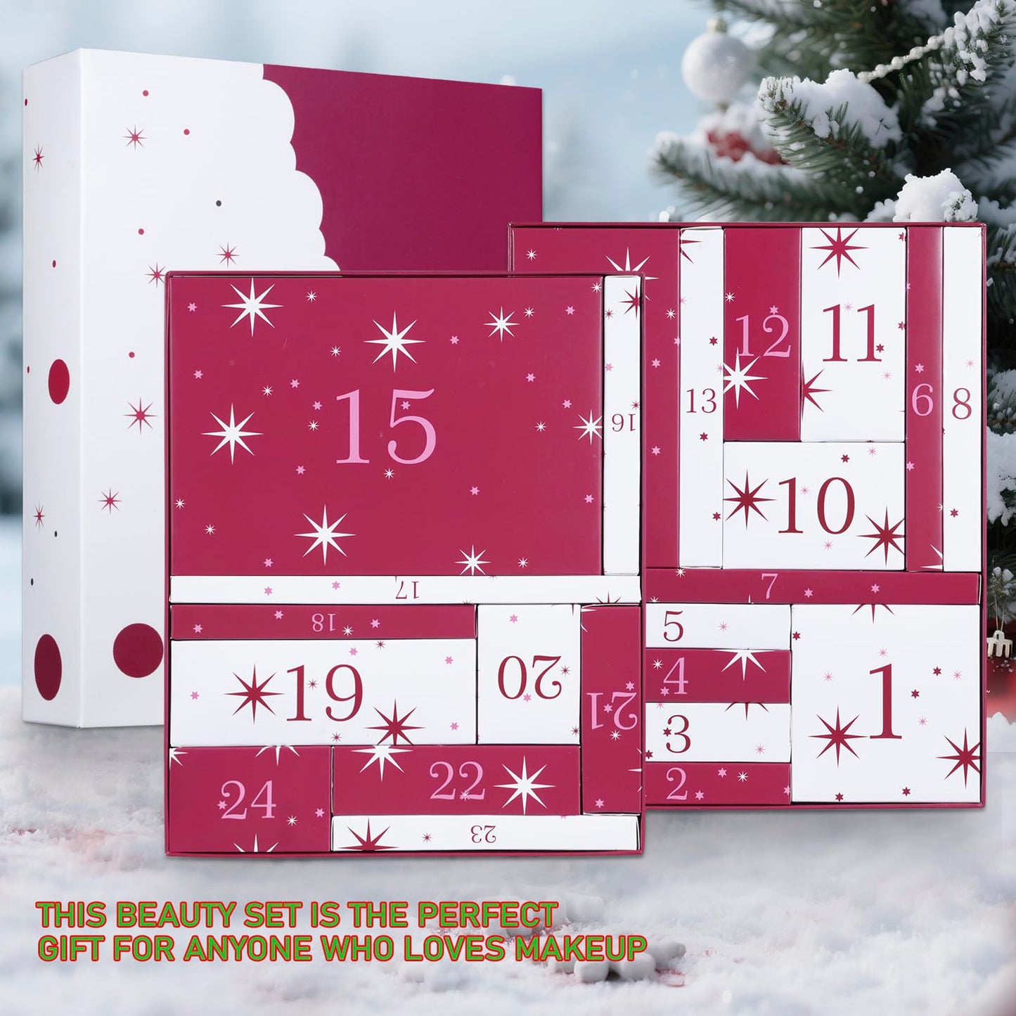 Makeup Advent Calendar 2026, 24-Day Holiday Glow Christmas Countdown Cosmetic Surprises Gift Set For Teen Girls Women