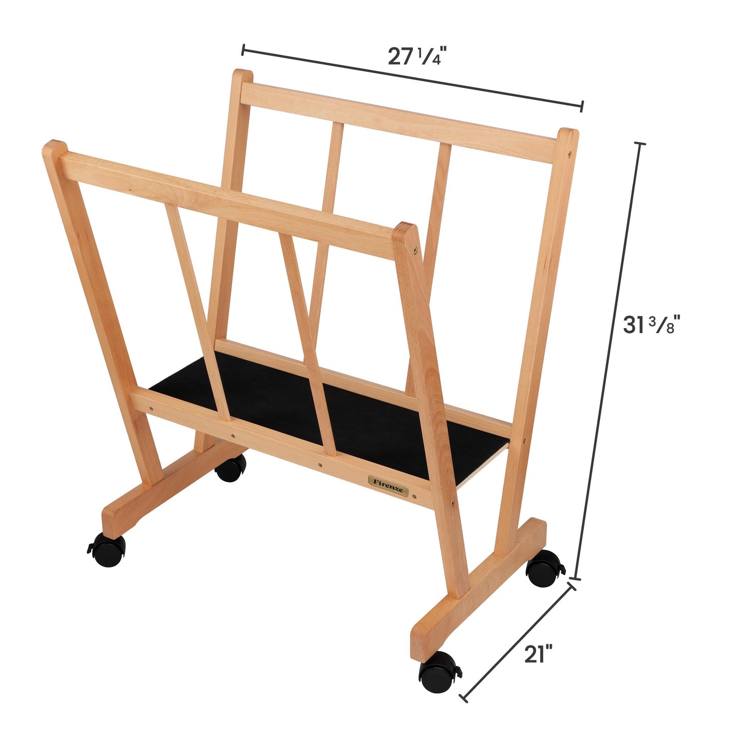 Creative Mark Firenze Wood Large Print Rack with Castors - Perfect for Display of Canvas, Art, Prints, Panels, Posters, Art Gallery Shows, Storage Rack - Mahogany