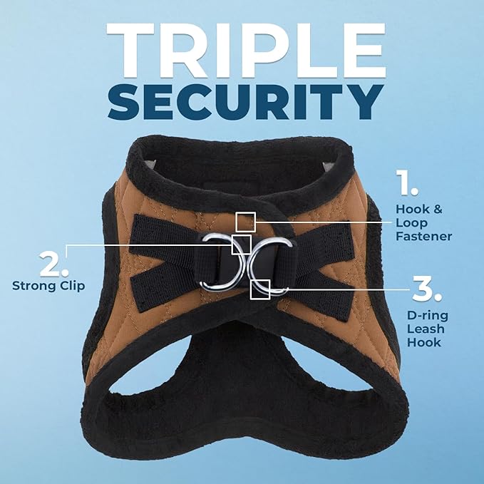 Best Pet Supplies - All Weather Mesh/Plush, Reflective, No Pull Harness for Small, Medium Dogs, Cats - Secure with Hook & Loop Fastener, Buckle, Double D-Rings - Beige Plush, XL