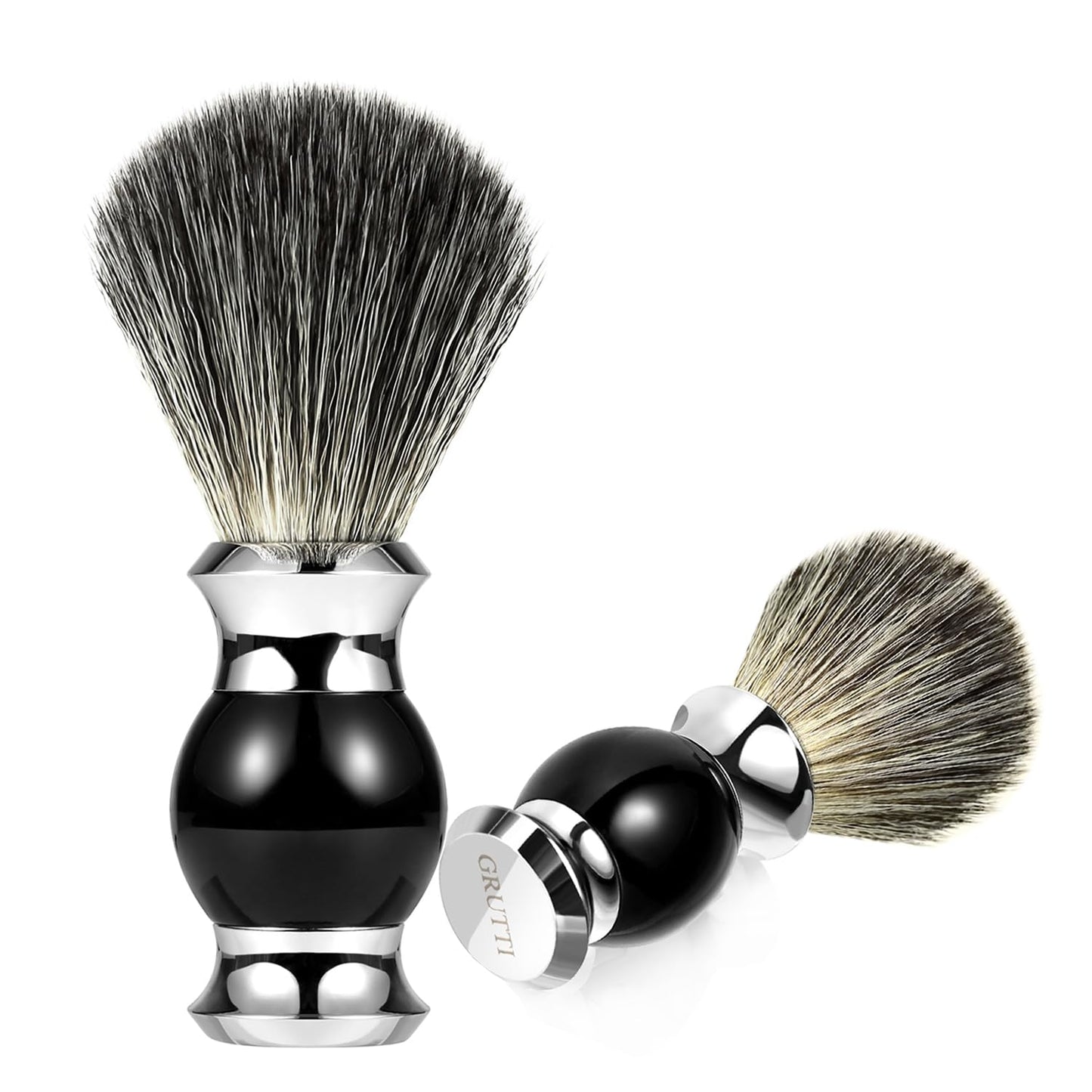 Men's Luxury Shaving Brush - GRUTTI Shave Brush for Wet Shave Using Shaving Cream & Soap，Professional, Fast - Lathering, No - Shedding, Synthetic Bristles - for Men Gift