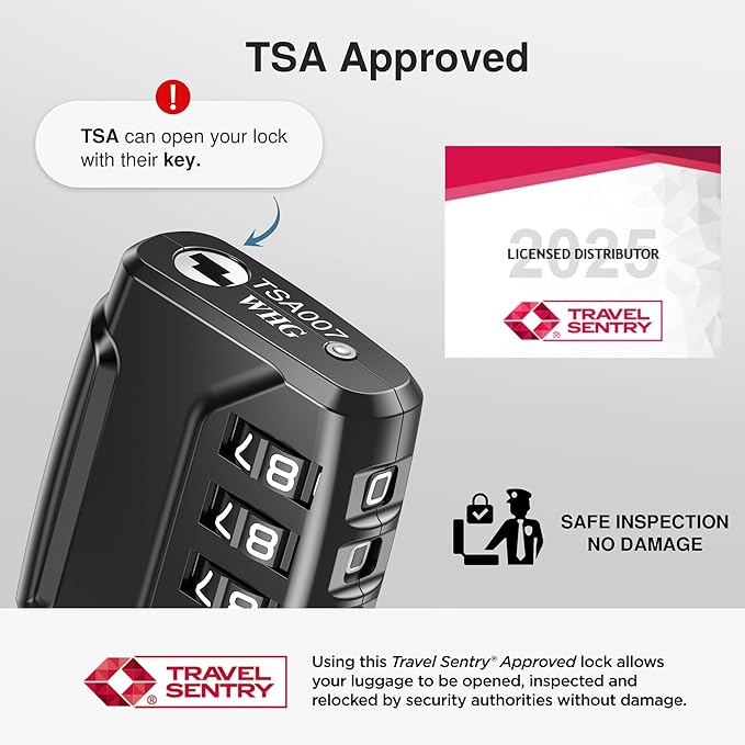 Puroma 4 Pack TSA Approved Luggage Locks, 4 Digit Combination Travel Locks Resettable Code Lock with Zinc Alloy Body for Suitcase, Toolbox, Backpack, Bag, Gym Locker (Basic Black)