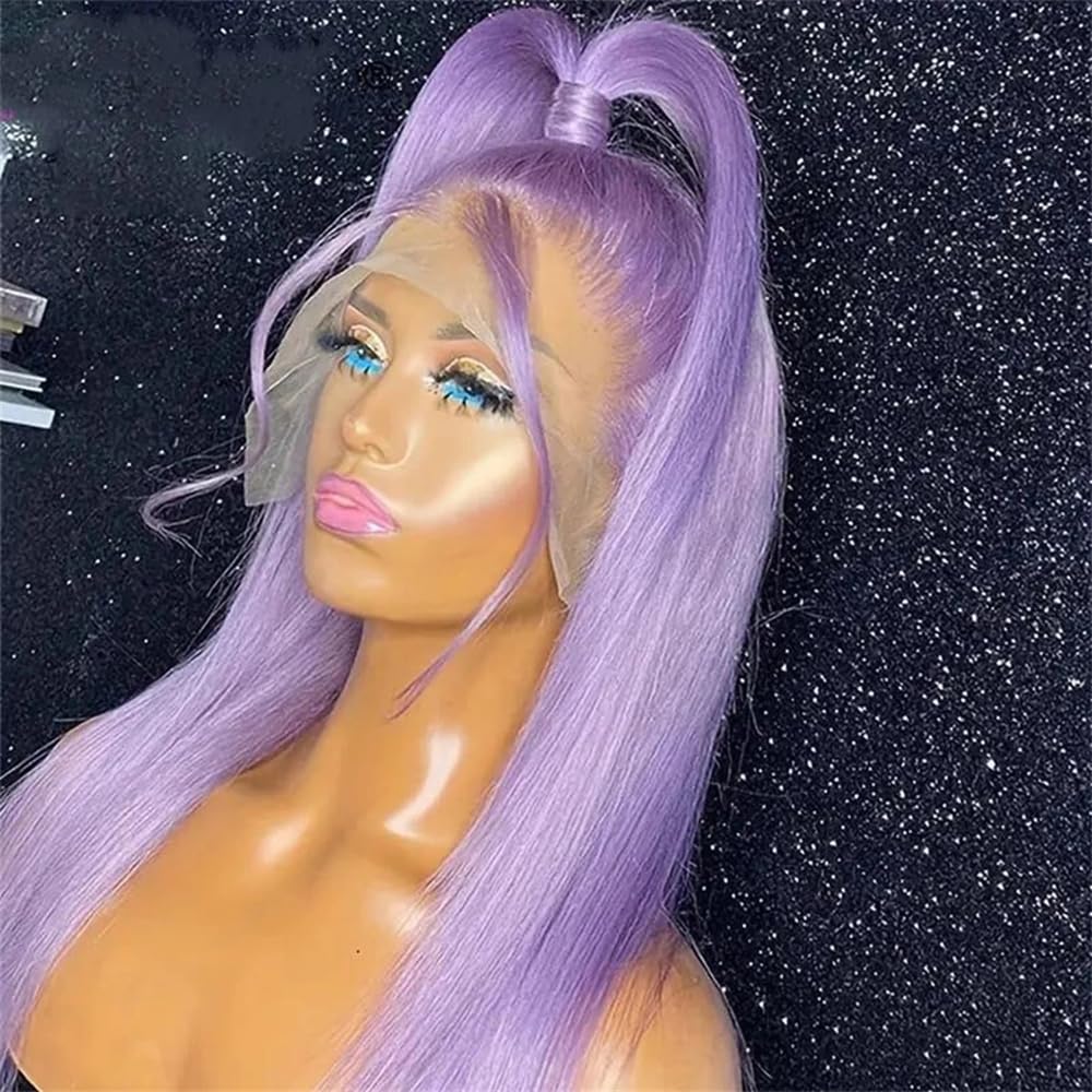 ORIGEN Purple Lace Front Human Hair Wigs for Black Women 28 Inch