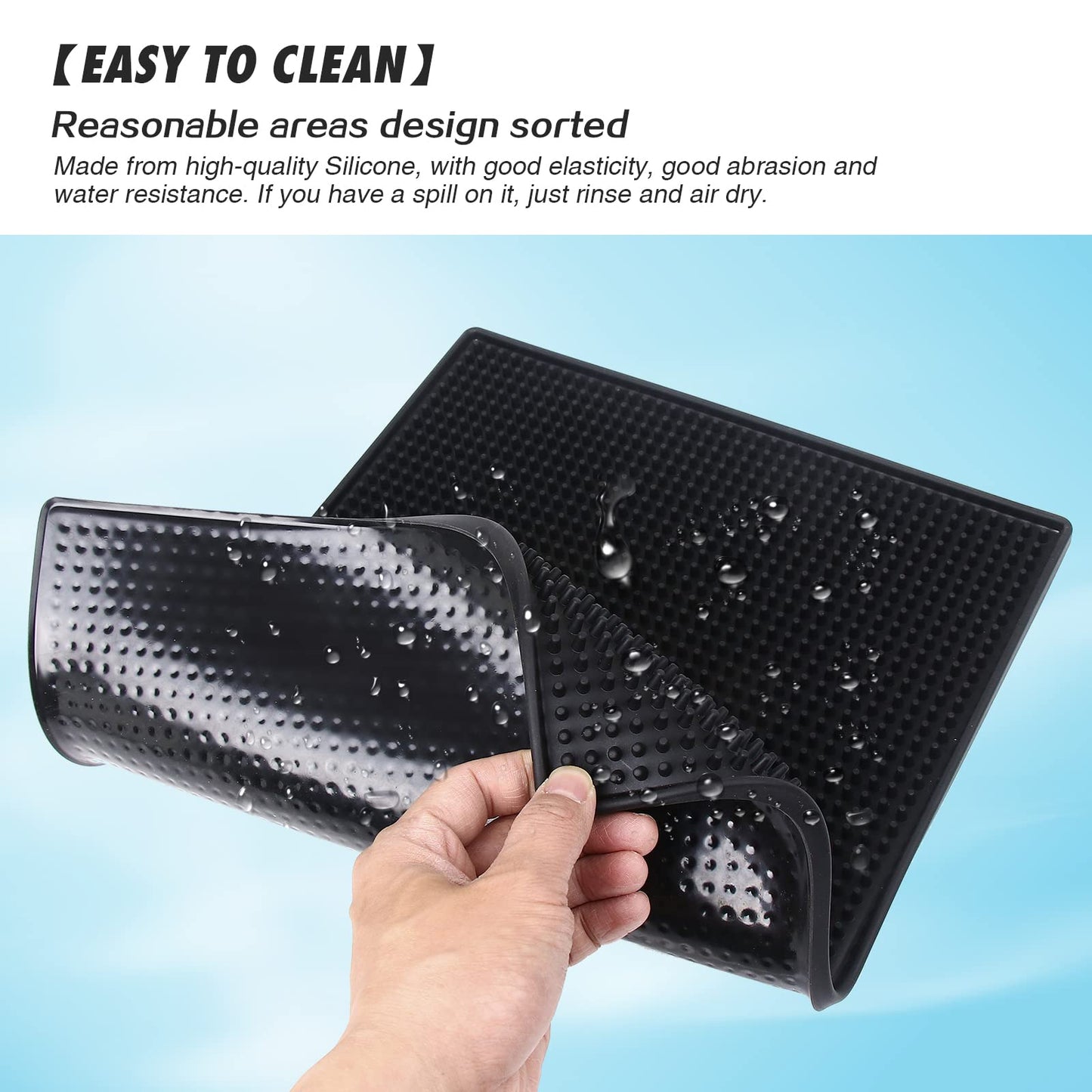 MoyRetty Bar Service Spills Mat, Barber Station Mat, 15.7x11.8 Inches, Professional Hair Stylist Clippers Accessories Supplies Tools, Salon and Barbershop Pads