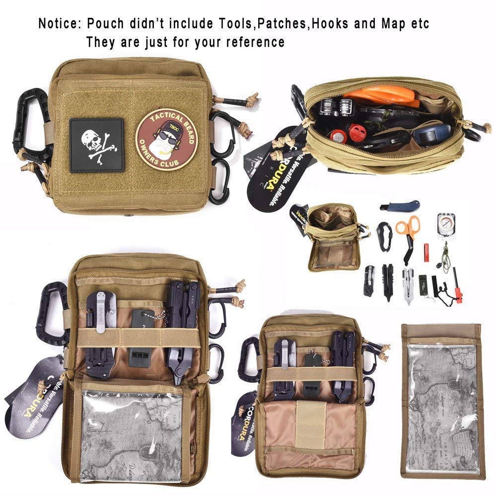 REEBOW GEAR Tactical Admin Pouch EDC Molle Military Bag Organizer Tan