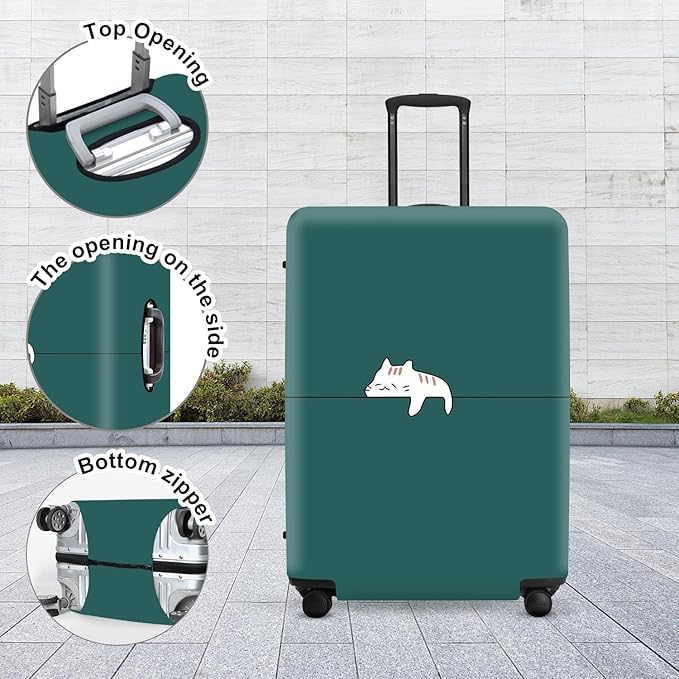 forest Green Luggage Cover, Washable Suitcase Protector Simple Abstract Animal Design Anti-scratch for 24",26" Bag