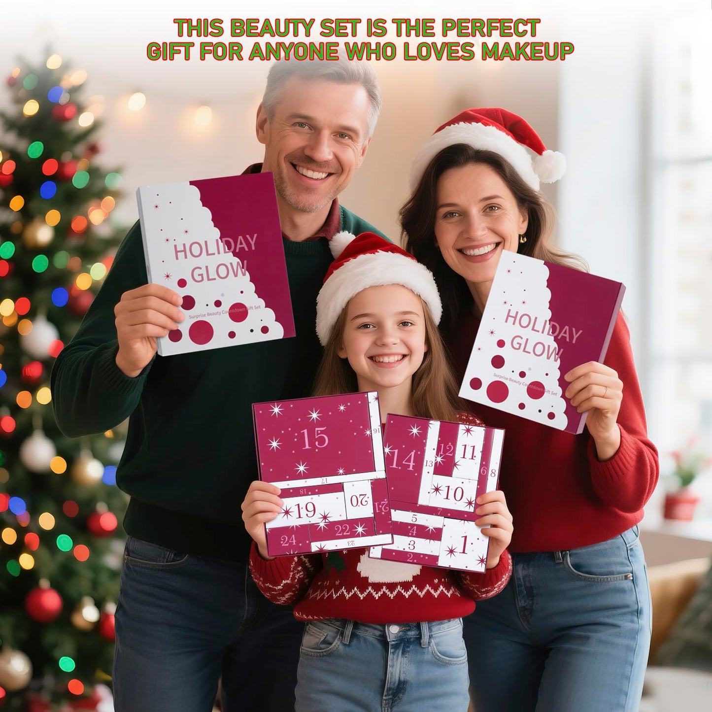 Makeup Advent Calendar 2026, 24-Day Holiday Glow Christmas Countdown Cosmetic Surprises Gift Set For Teen Girls Women