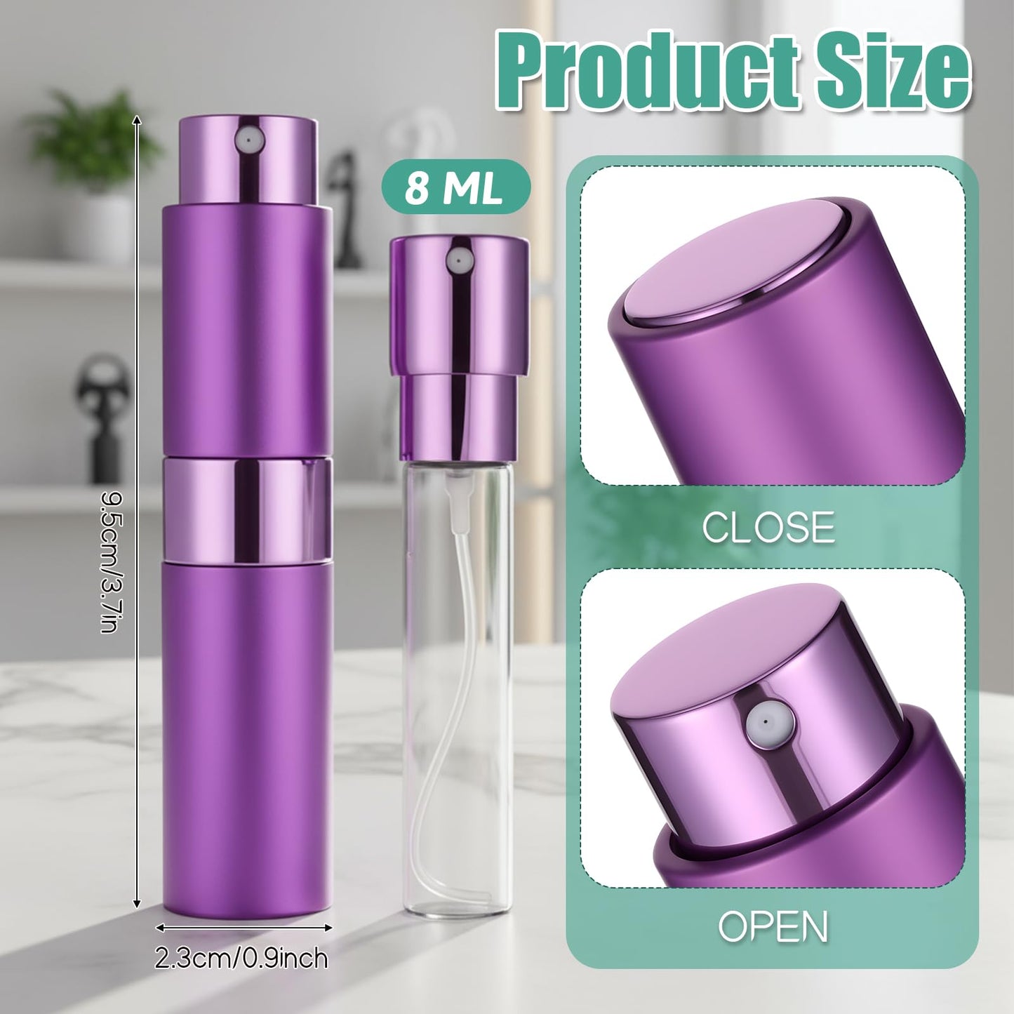 LIQWEI 16 Pack 8ML Travel Refillable Perfume Atomizer, Mini Refillable Perfume Bottle Empty Cologne Sprayer Bottle Portable Spray Bottles with Velvet Bag for Travel(Multicolor)