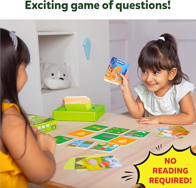 Skillmatics Guess in 10 - Animal Kingdom, Card Game, Christmas Stocking Stuffers for Preschool Kids, Girls & Boys, Fun Travel Game, Gifts for Ages 3, 4, 5, 6