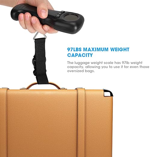 Luggage Scale, 44kg/97lb Suitcase Scale with LCD Digital Display for Travel, Packages