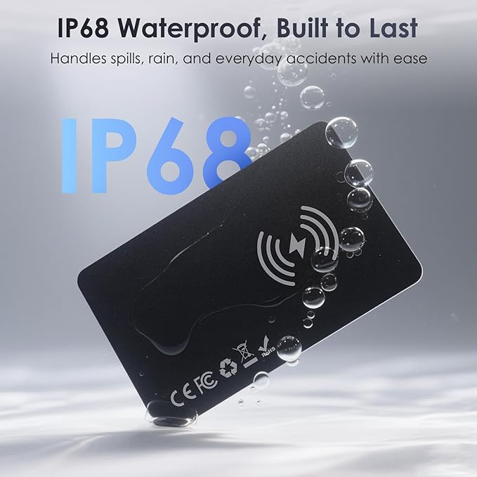 Wallet Tracker Card Airt-Tag Tracking 2 Pack - (iOS Only) Work with Apple Find My, Bluetooth Tracker, 0.07in Slim, IP68 Waterproof, Item Locator for Luggage, Passports, Purse, Gift for Men Women