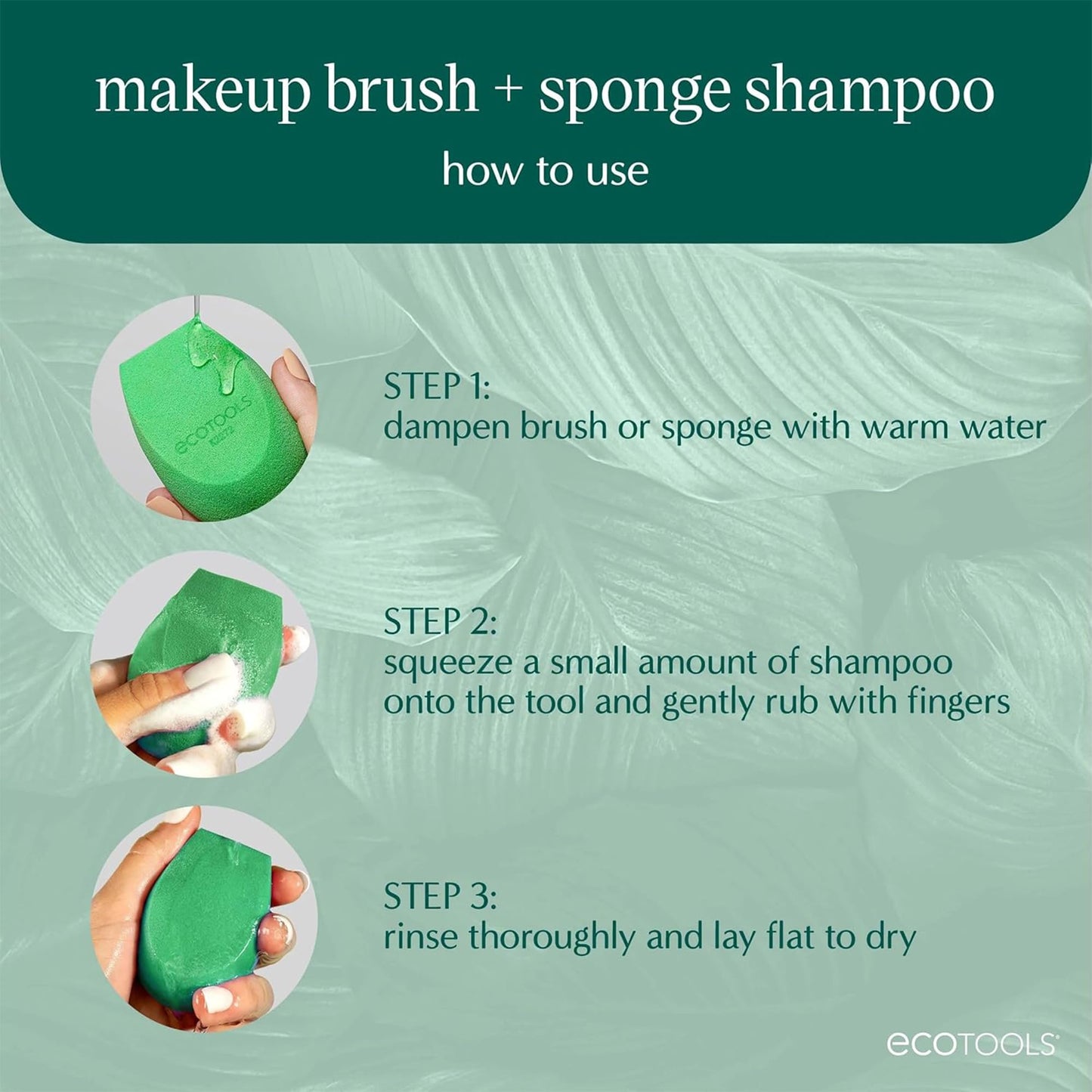 EcoTools Makeup Brush Cleaner Set – Brush & Sponge Shampoo (Extra Large Bottle) + Silicone Cleansing Pad with Suction