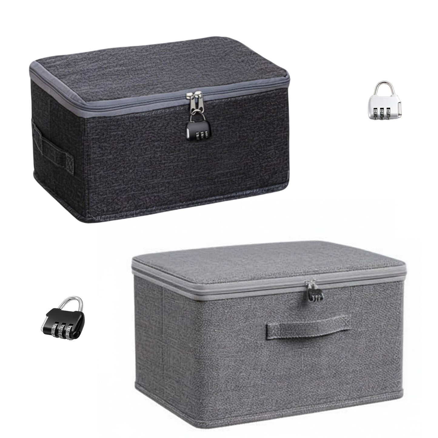 JFBNXB Storage Bins 4-Piece Set, Cube Storage Bin with Locking Storage Box, Secure and Discreet Storage for Personal Items, Collapsible Storage Bins for Easy Maintenance