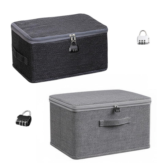 JFBNXB Storage Bins 4-Piece Set, Cube Storage Bin with Locking Storage Box, Secure and Discreet Storage for Personal Items, Collapsible Storage Bins for Easy Maintenance