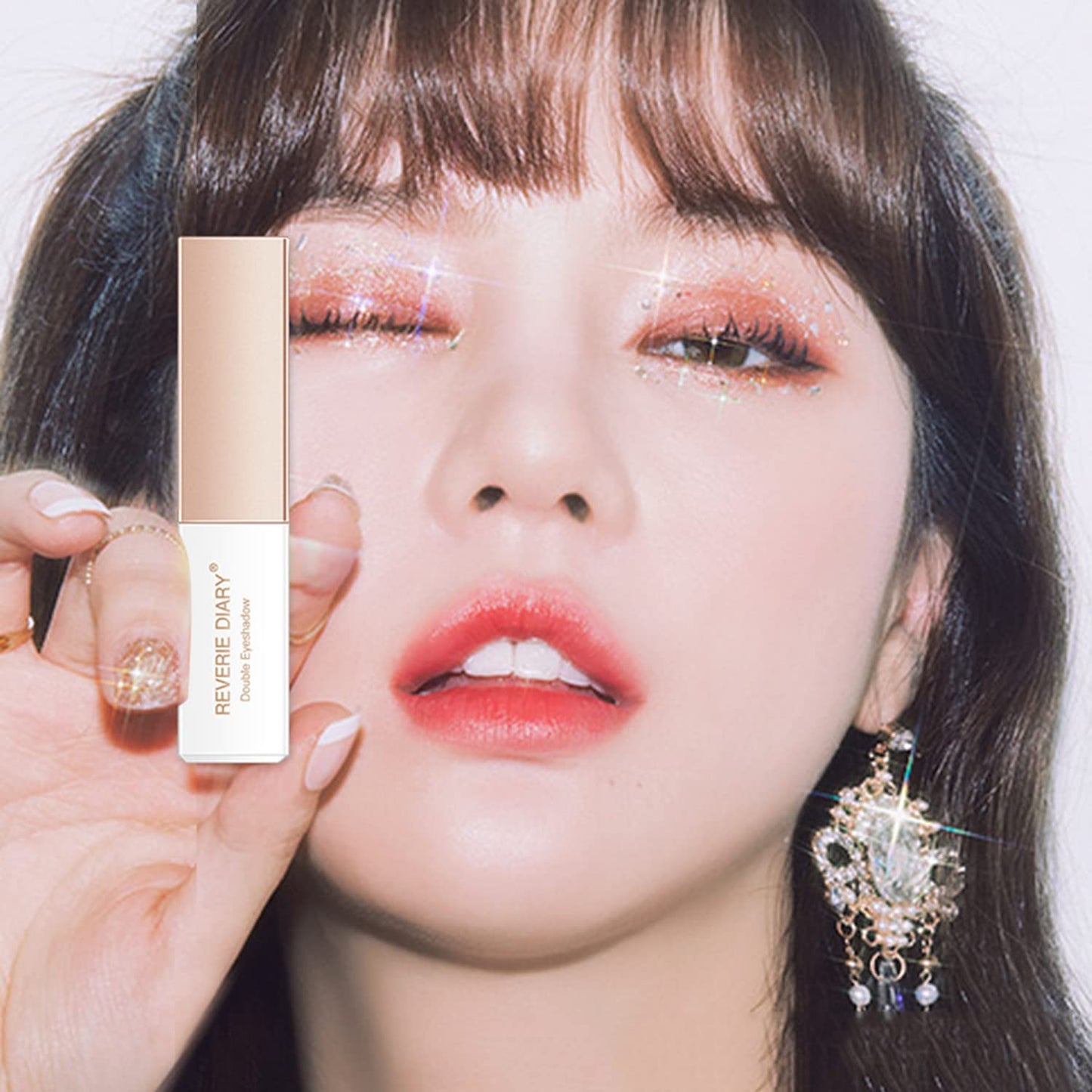 ALNGFUIK 12 Colors Glitter Eyeshadow Stick,Double Colors Shimmer Eye Shadow Stick Gradient Eye Makeup