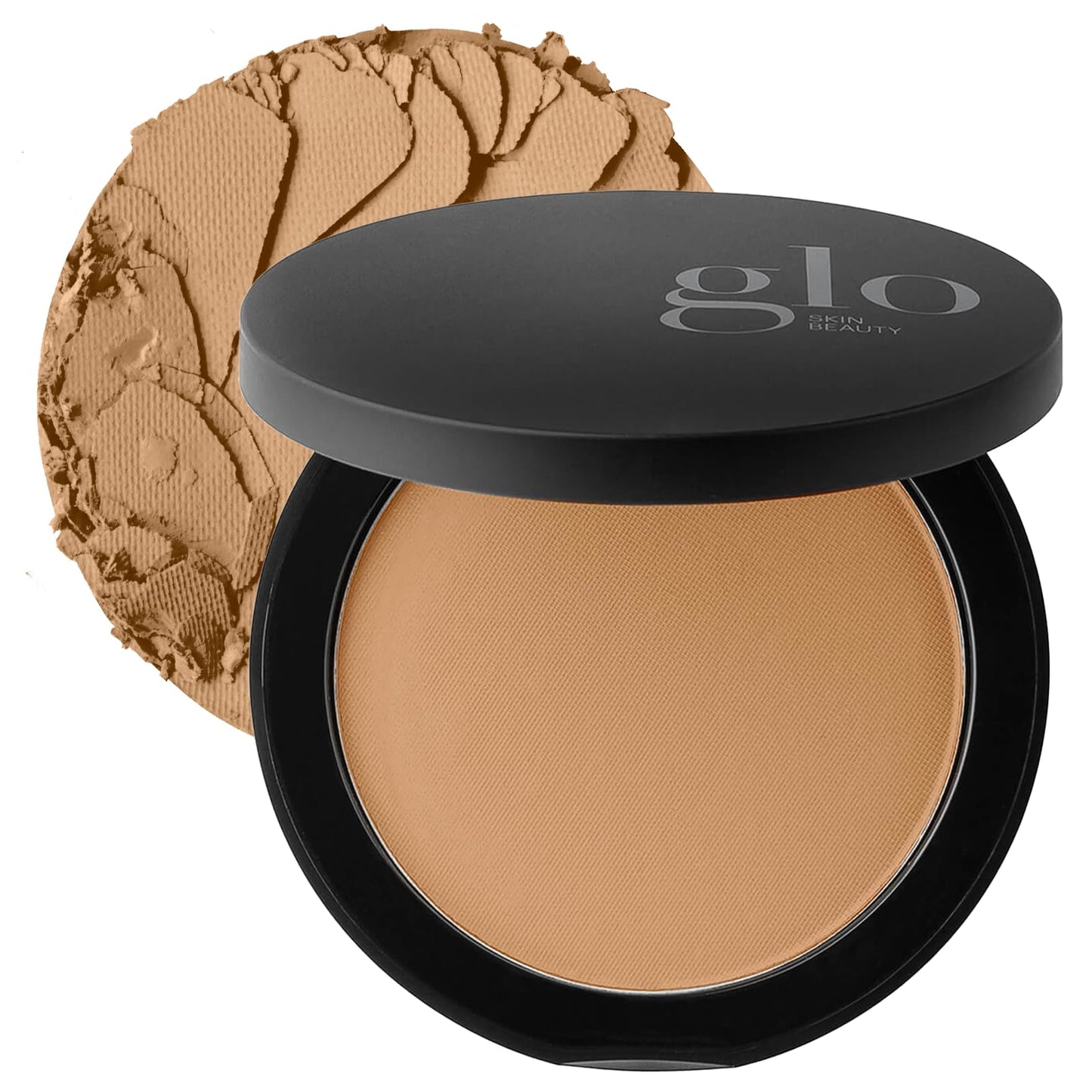 Glo Skin Beauty Pressed Base Powder Foundation, Honey Dark – Buildable Sheer to Full Coverage, Long Wear Face Powder Compact, Pressed Powder Makeup for Smooth, Semi-Matte Finish