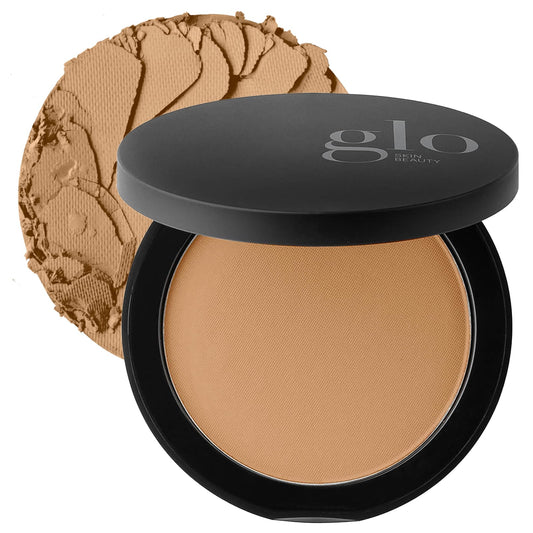 Glo Skin Beauty Pressed Base Powder Foundation, Honey Dark – Buildable Sheer to Full Coverage, Long Wear Face Powder Compact, Pressed Powder Makeup for Smooth, Semi-Matte Finish